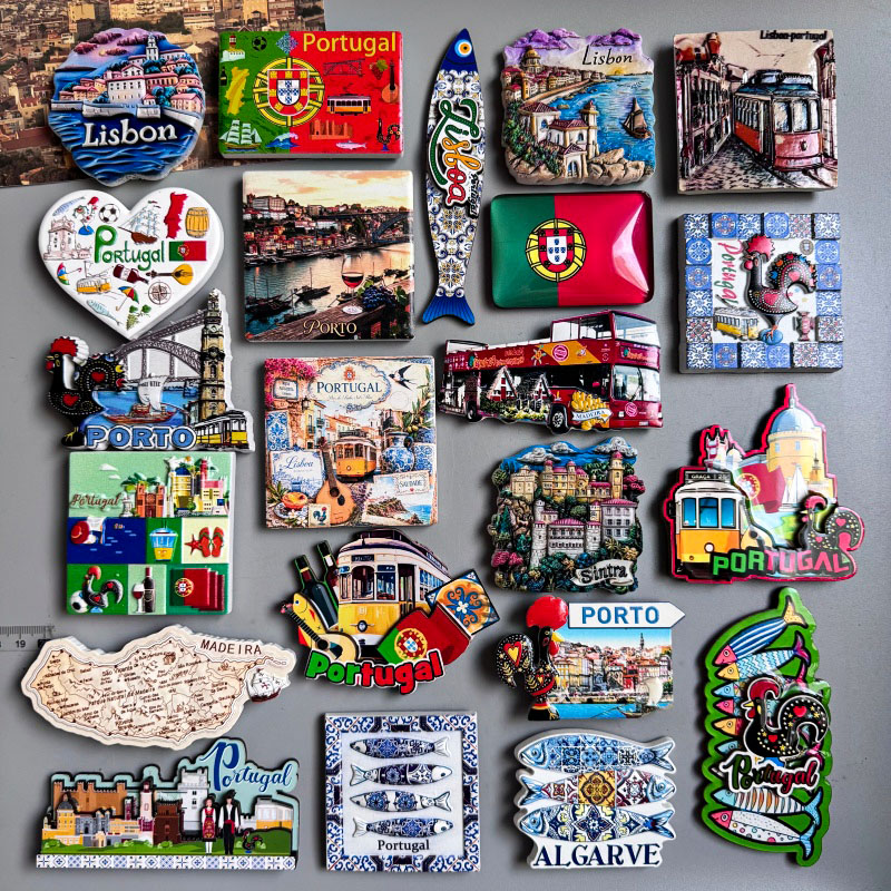 Wine Beer Refrigerator - Portugal Fridge Magnets Trams Lisbon Tourist