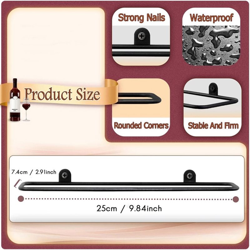AB66-6 Pcs Wall Mounted Wine R - Wine Rack Wall Mount ulasan dan harga
