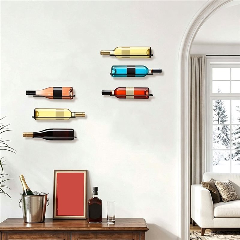 AB66-6 Pcs Wall Mounted Wine R - Wine Rack Wall Mount ulasan dan harga
