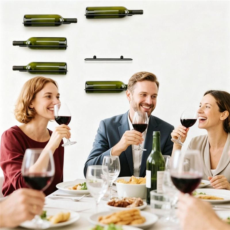 AB66-6 Pcs Wall Mounted Wine R - Wine Rack Wall Mount ulasan dan harga