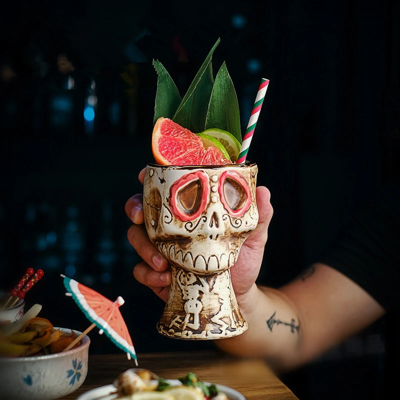 Halloween Skull Ceramic Mug -  - Wine Beer Mix ulasan dan harga