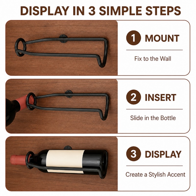 Wall‑Mounted Metal Wine Rack M - Wine Rack Wall Mount ulasan dan harga