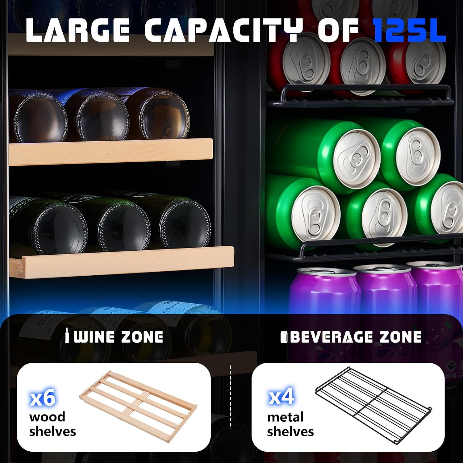 Beverage Refrigerator, 24-Inch - Wine Beer Fridge Dual Zone ulasan dan harga
