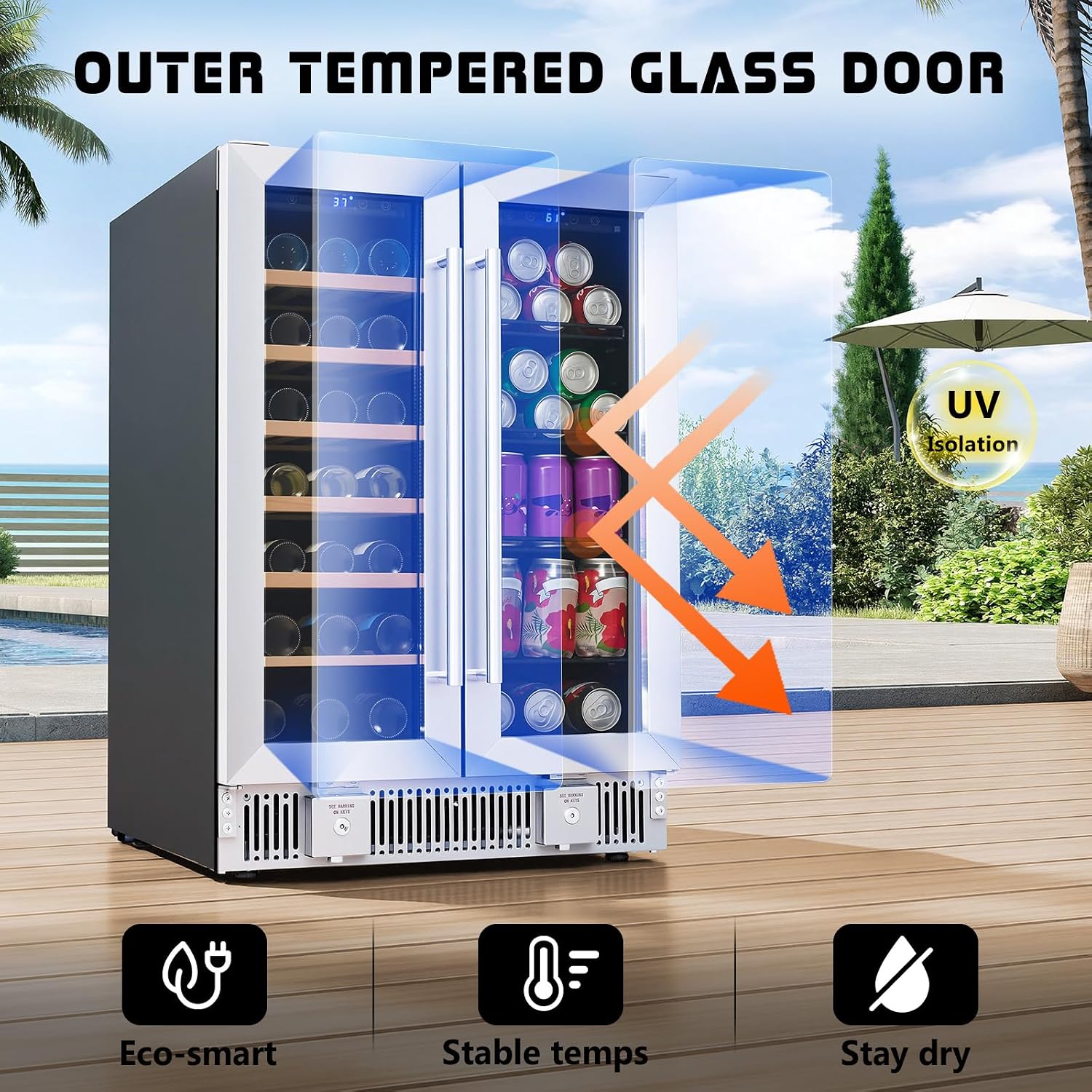 Beverage Refrigerator, 24-Inch - Wine Beer Fridge Dual Zone ulasan dan harga