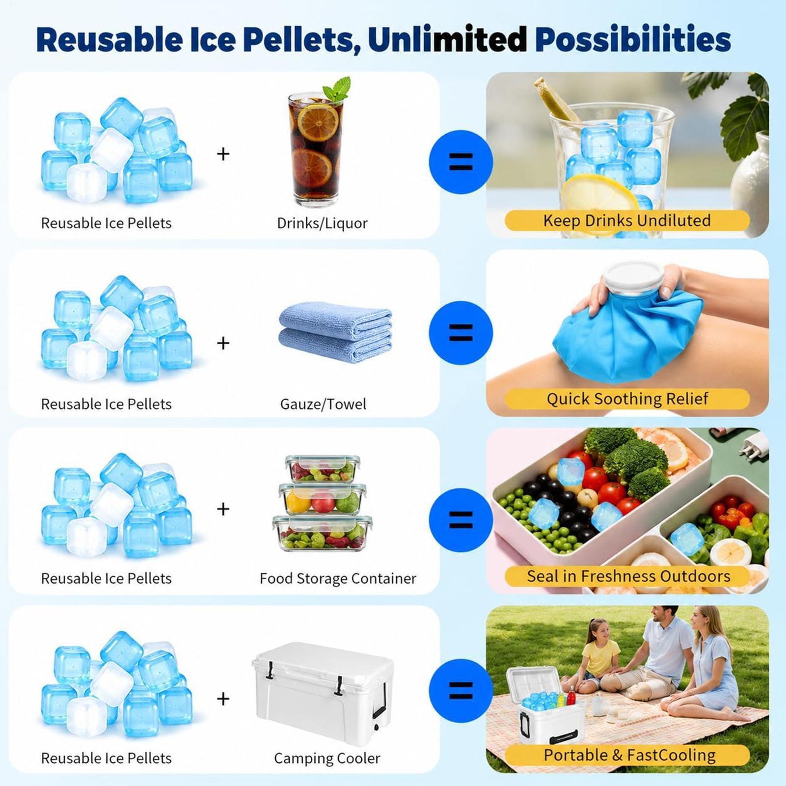 100Pcs Ice Cubes Reusable Refr - Wine Beer Refrigerator ulasan dan harga
