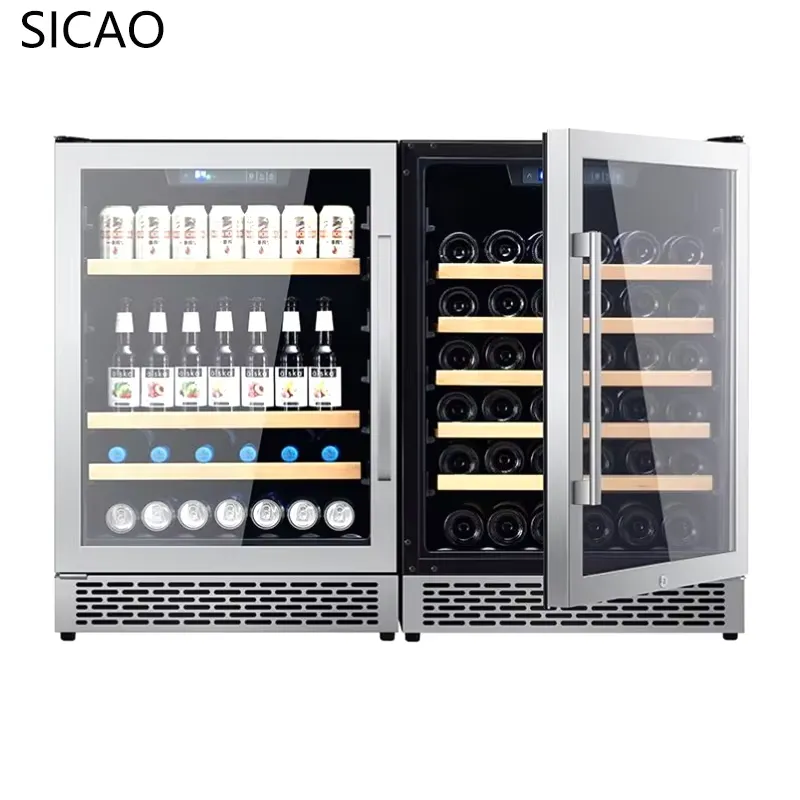 2 Door Wine Beer Fridge Glass  - Wine Beer Fridge Dual Zone ulasan dan harga