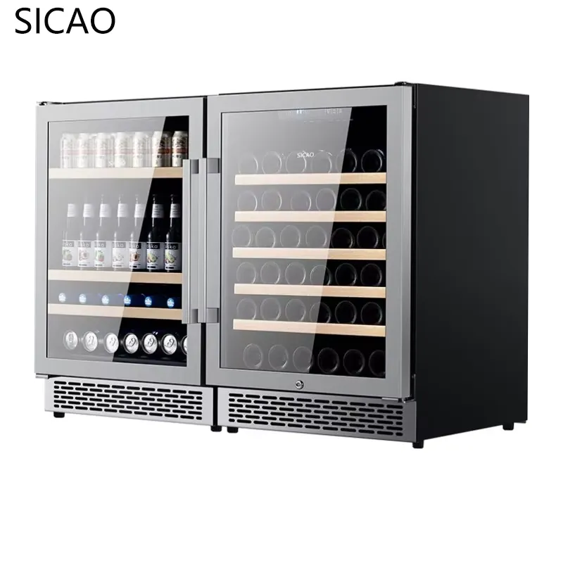 2 Door Wine Beer Fridge Glass  - Wine Beer Fridge Dual Zone ulasan dan harga