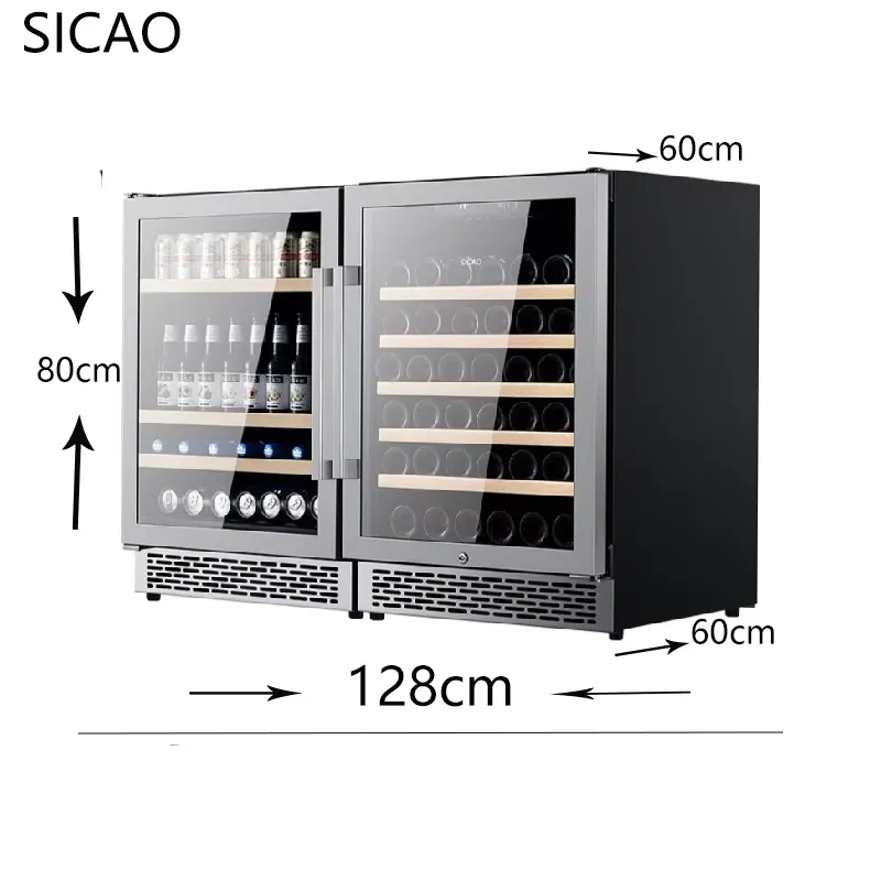 2 Door Wine Beer Fridge Glass  - Wine Beer Fridge Dual Zone ulasan dan harga