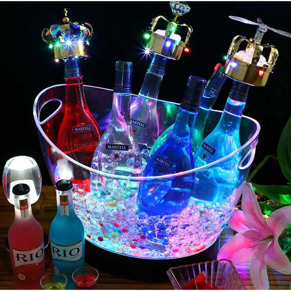 8L Transparent LED Luminous Ic - Beer Wine Up ulasan dan harga
