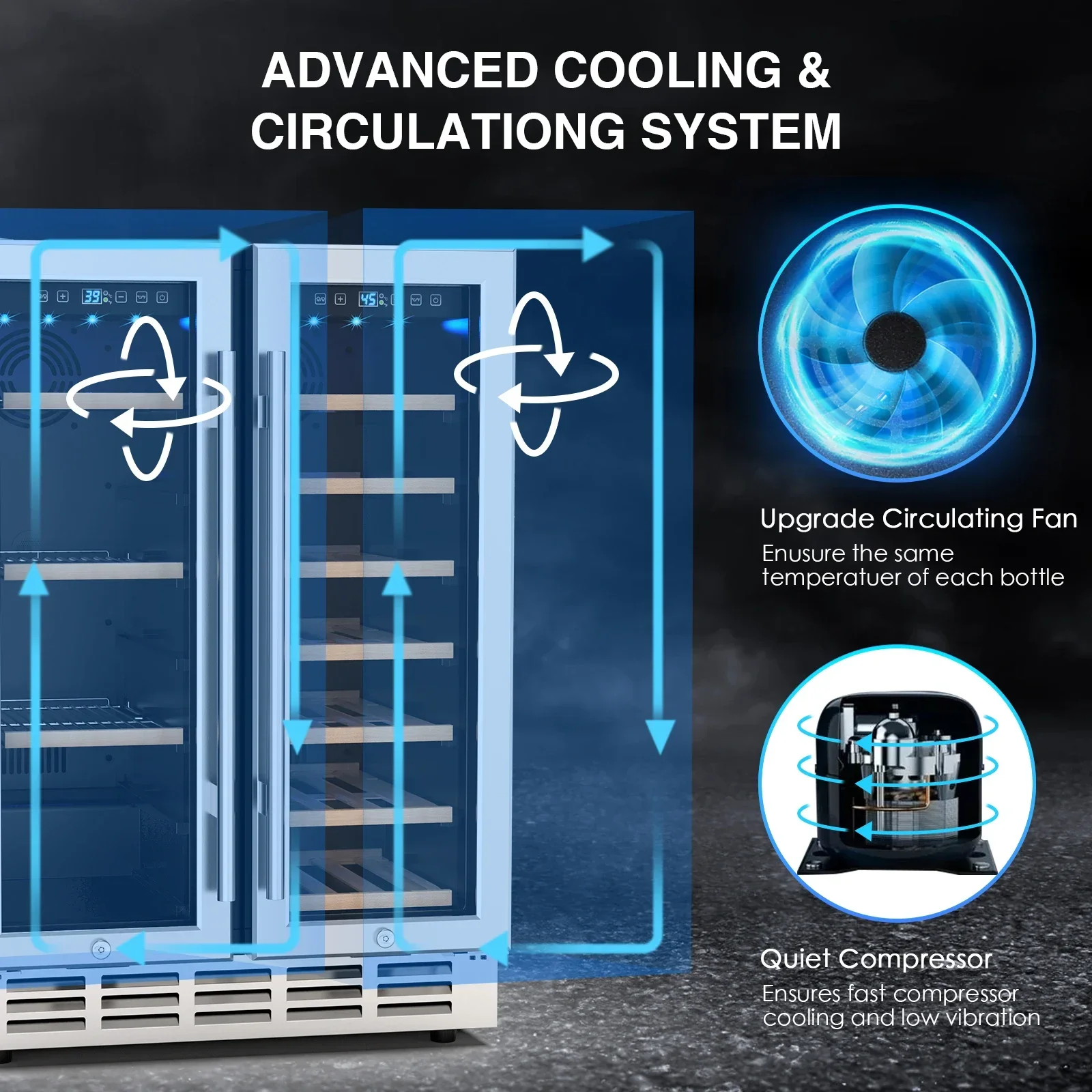 Wine and Beverage Refrigerator - Wine Beer Fridge Dual Zone ulasan dan harga