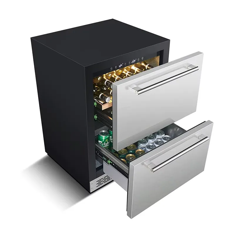 Black and Durable Stainless St - Wine Beer Fridge Dual Zone ulasan dan harga