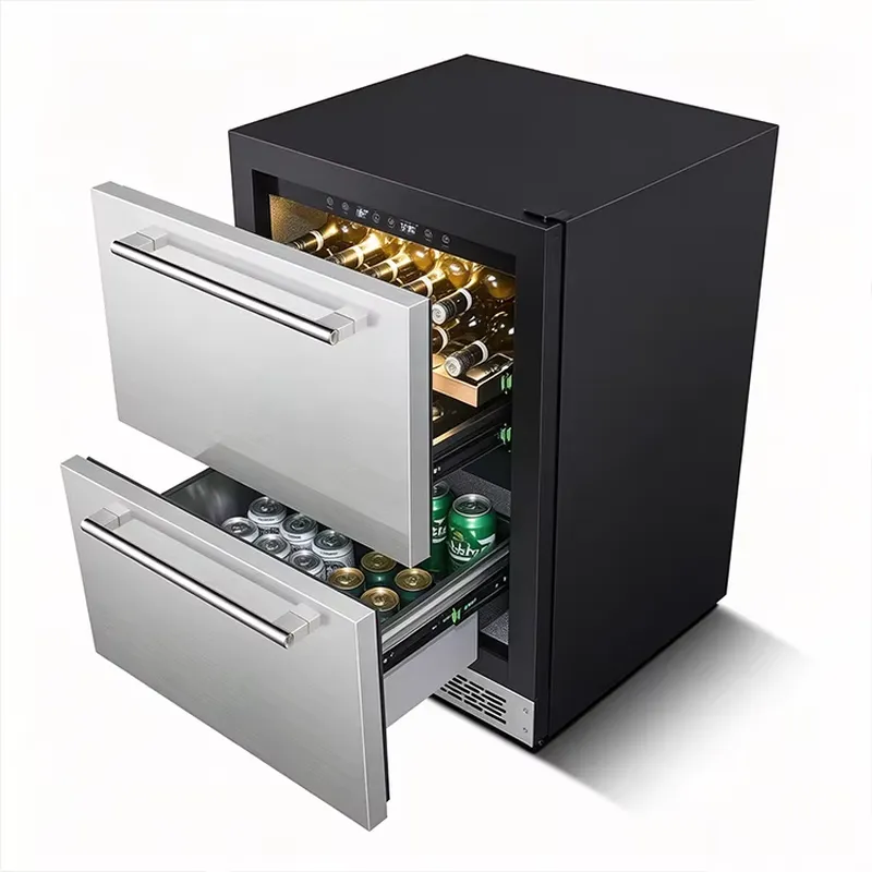 Black and Durable Stainless St - Wine Beer Fridge Dual Zone ulasan dan harga