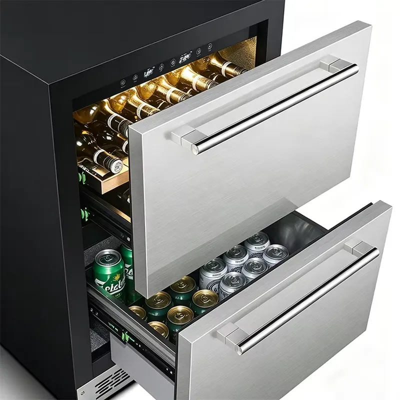 Black and Durable Stainless St - Wine Beer Fridge Dual Zone ulasan dan harga