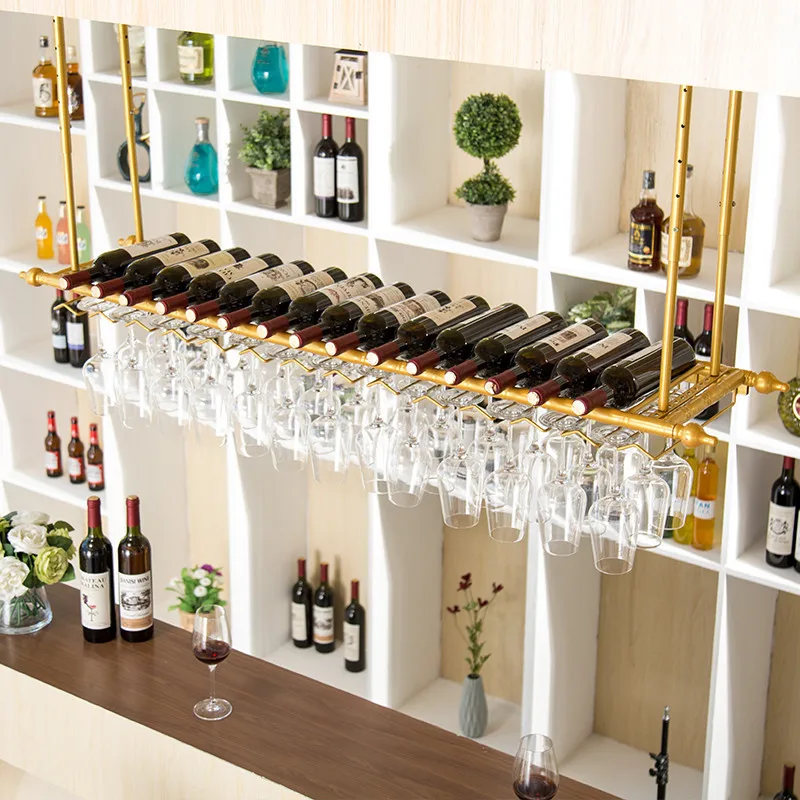Vintage Bronzed Black Iron Met - Wine Rack Wall Mount ulasan dan harga