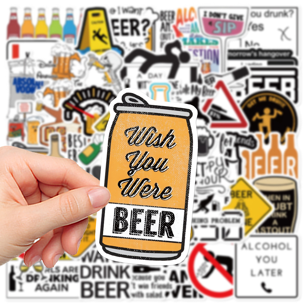 10/30/52PCS Funny Alcoholism V - Wine Beer Refrigerator ulasan dan harga